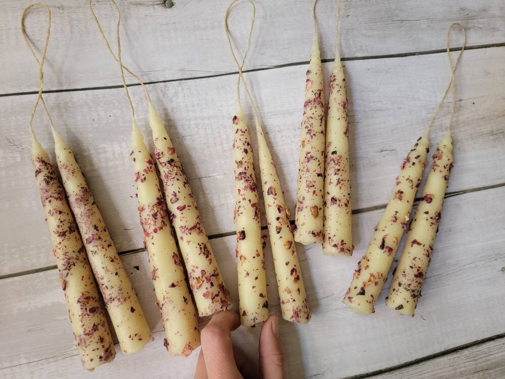 Rose Hand-Dipped Tapered Candles